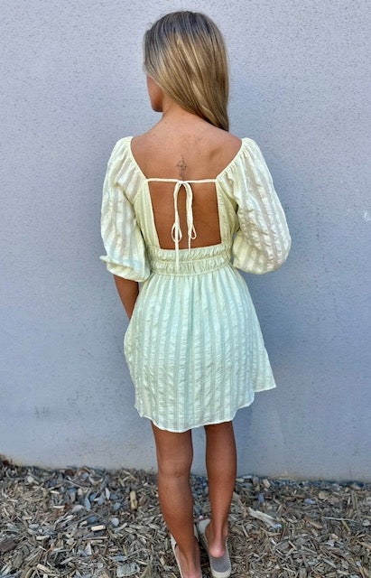 Ellie Smock Open Back Mini Dress