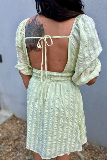 Ellie Smock Open Back Mini Dress