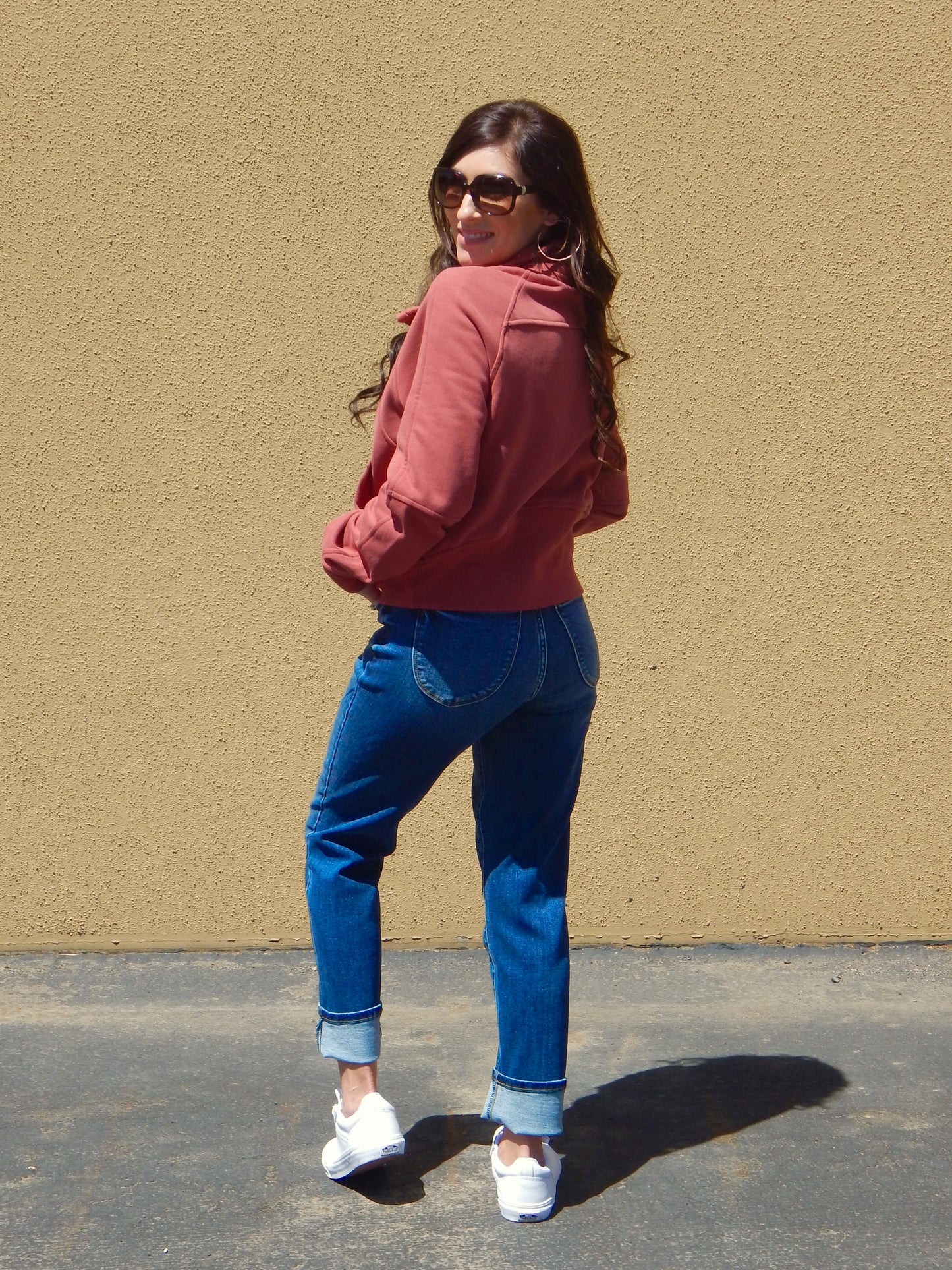 Emerald Zip Up Thumbhole Sleeve Sweatshirt
