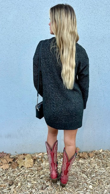 Grace cable Knit Loose Fit Sweater Dress