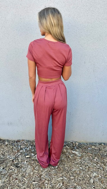 Hailey Wide Leg Lounge Set-Top