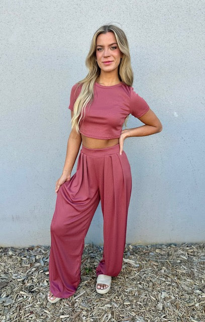 Hailey Wide Leg Lounge Set-Top