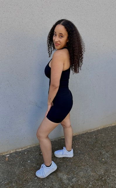 Seamless Racerback Tank Top Short Set-Top