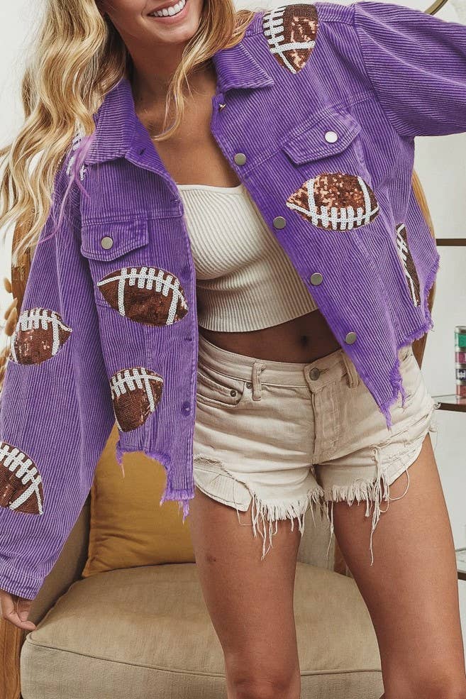 Sequin Football Corduroy Jacket