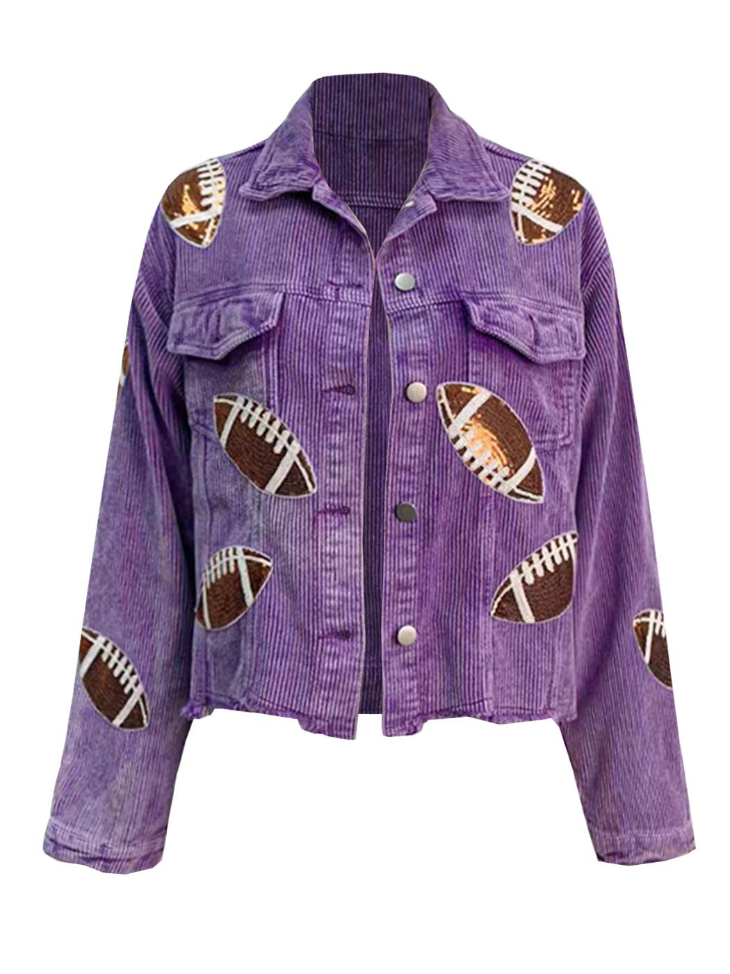 Sequin Football Corduroy Jacket