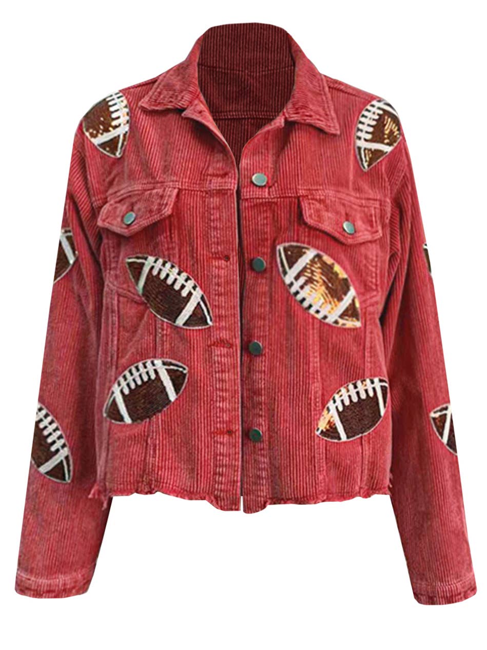 Sequin Football Corduroy Jacket