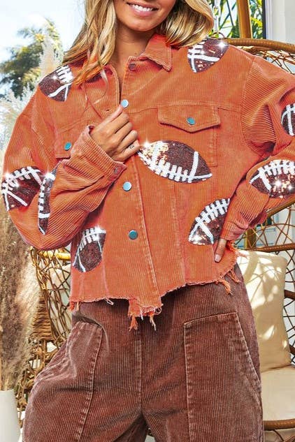 Sequin Football Corduroy Jacket
