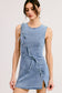 The Bow & Go Mini Dress – Light Wash Denim