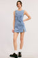 The Bow & Go Mini Dress – Light Wash Denim