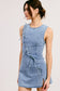 The Bow & Go Mini Dress – Light Wash Denim