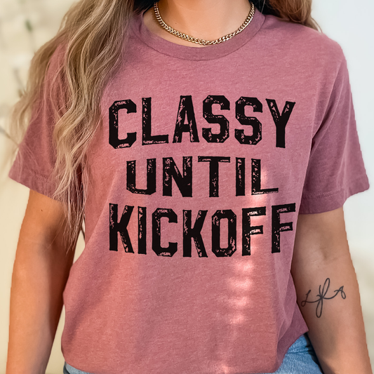 Classy Until Kickoff Tee – Autumn & Mauve