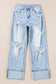 The Rebel Cuff Distressed Jeans – Light Wash Edge