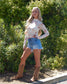 Dove Floral Long Sleeve Mesh Blouse