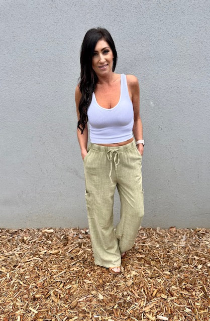 Echo Mineral Wash Linen Pants