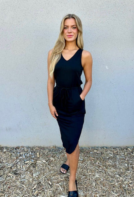 Emily V Neck Sleeveless Dress