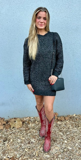 Grace cable Knit Loose Fit Sweater Dress