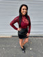Sarah PU Leather Skirt with Side Slit