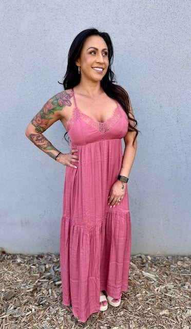 Jayden Lace Tank Maxi Dress