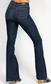 Judy Blue High-Rise Medium Wash Flare Jeans with Frayed Hem