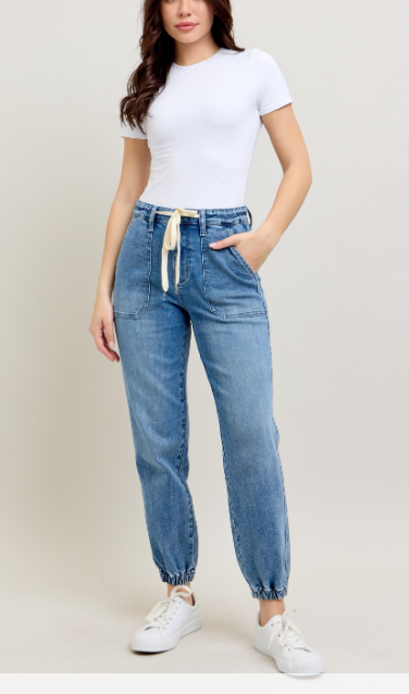 Judy Blue Medium Wash Denim Joggers