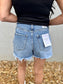 Kinsley High Rise Bandless Denim Shorts