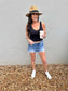 Kinsley High Rise Bandless Denim Shorts