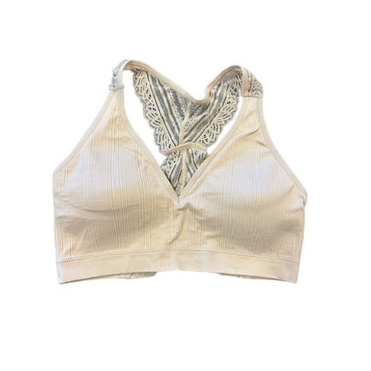 Lace Racerback Bralette-Beige