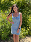 Naomi Zipper Square Neck Denim Dress