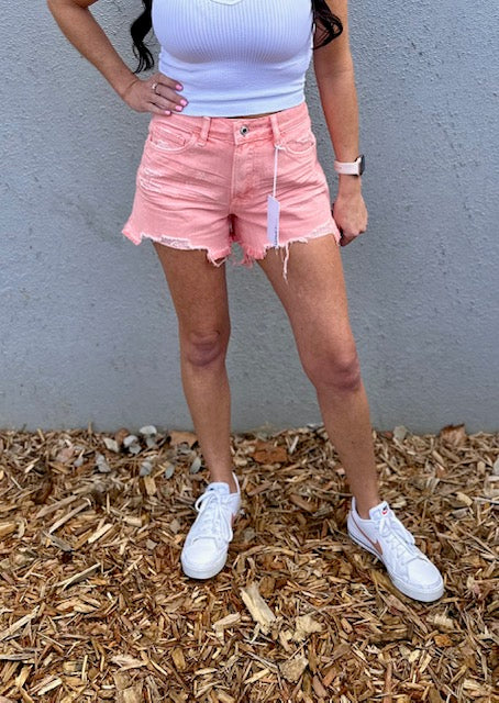 Royal High Rise Side Slit Shorts