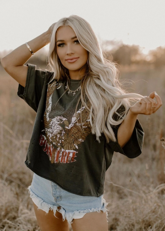 Born Free Graphic Crop Tee
