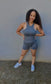 Seamless Racerback Tank Top Short Set-Top