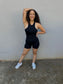 Seamless Racerback Tank Top Short Set-Top