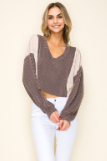 V-neck Ribbed Crop Sweater