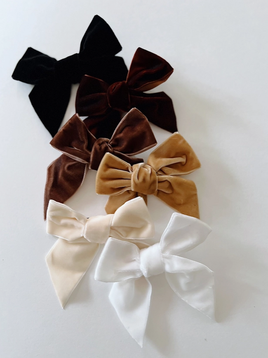 Velvet Bow Clips