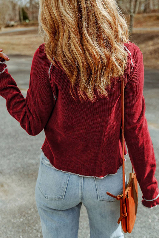 The Game Day Waffle Knit – Touchdown Red