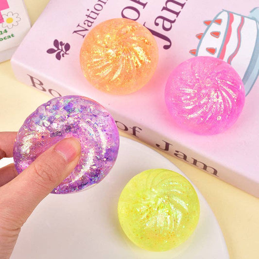 Glitter Squishy Dumpling Stress Ball Sensory Toy