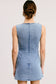 The Bow & Go Mini Dress – Light Wash Denim