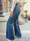 The Canyon High-Rise Flare Jeans – Button Fly & Raw Hem