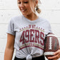 Graphic tee with in my 49ers era tee-inspired text, styled for game day with denim or joggers.